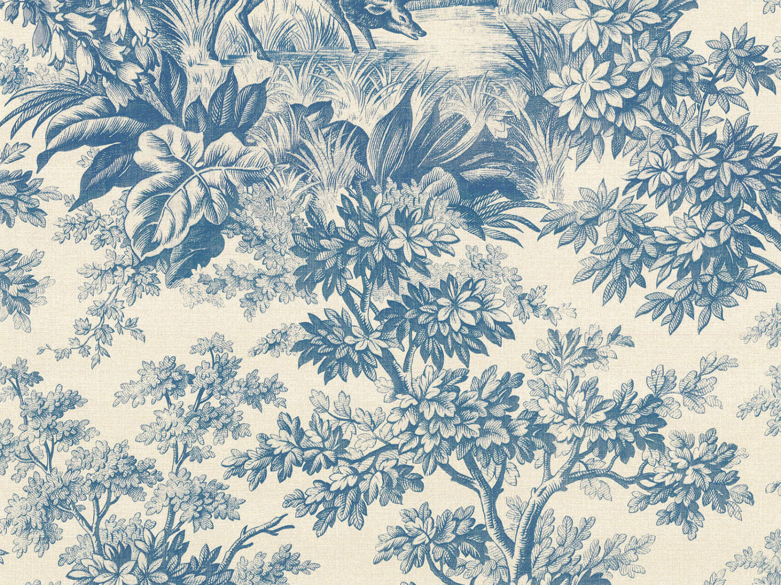 Little Greene Behang Revolution Papers Stag Toile  - Juniper