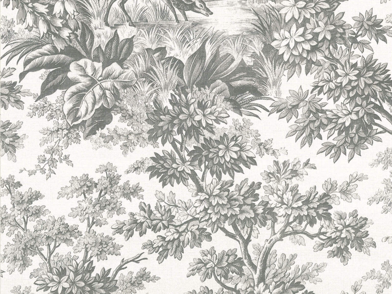 Little Greene Behang Revolution Papers Stag Toile  - Moss