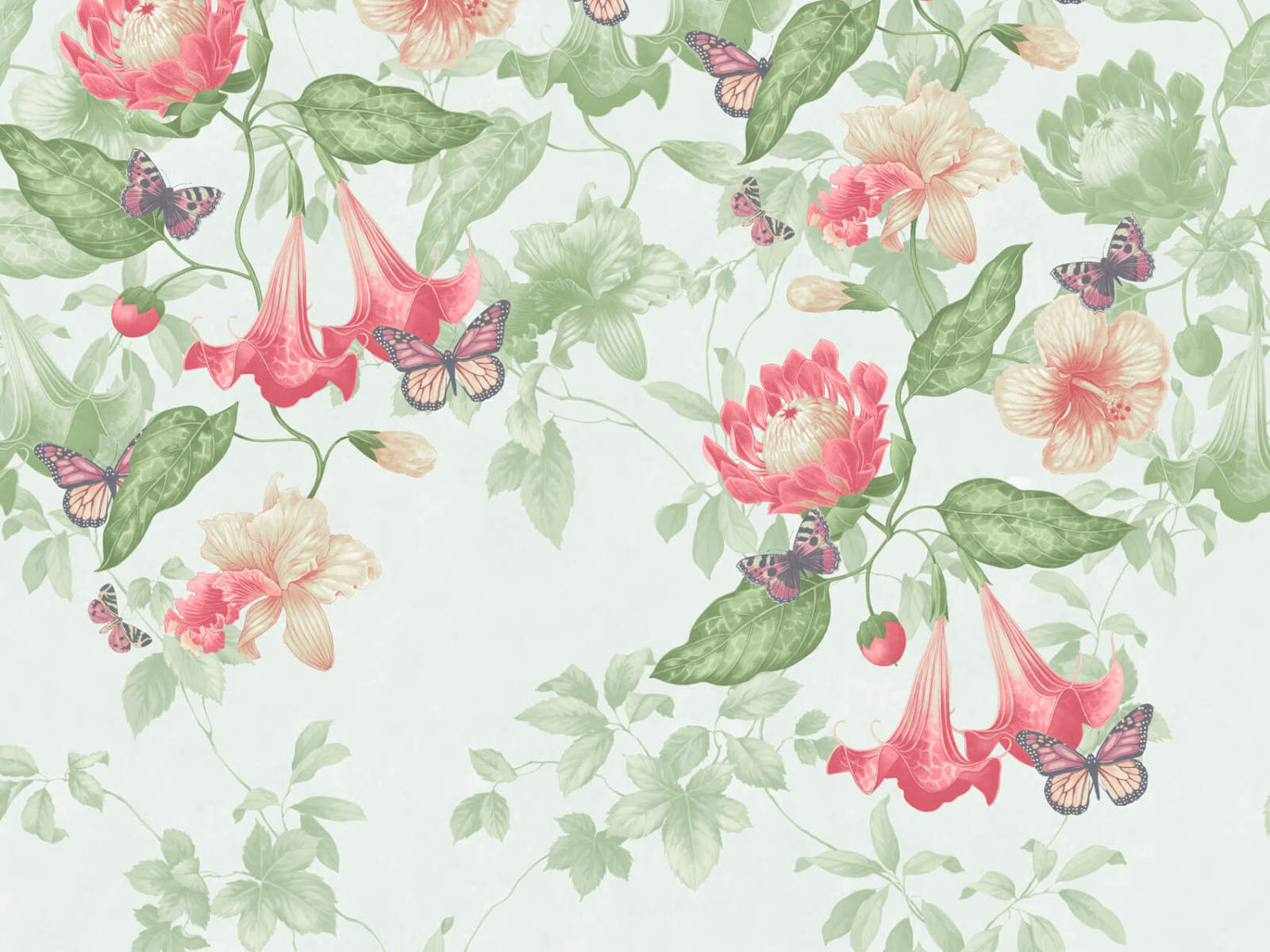 Little Greene Behang Archive Trails II Asterid - Mint
