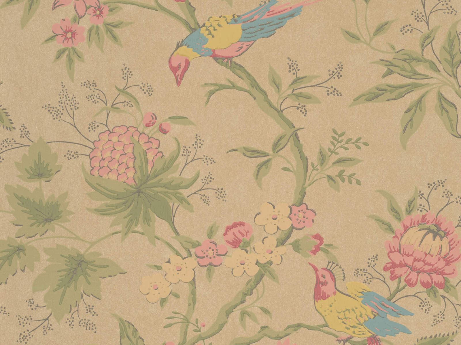 Little Greene Behang Archive Trails II Brooke House - Parchment