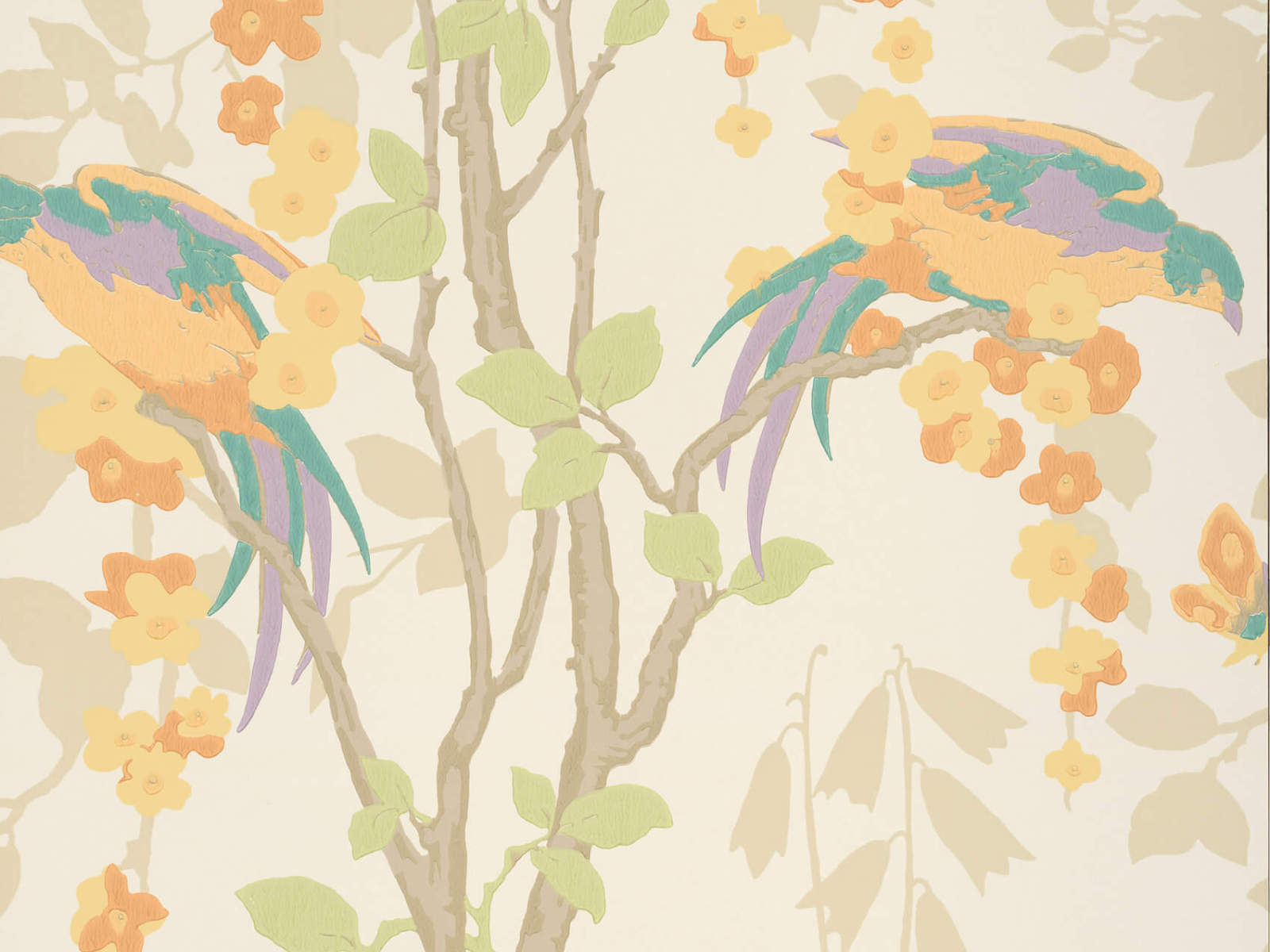 Little Greene Behang Archive Trails II Loriini - Nouveau
