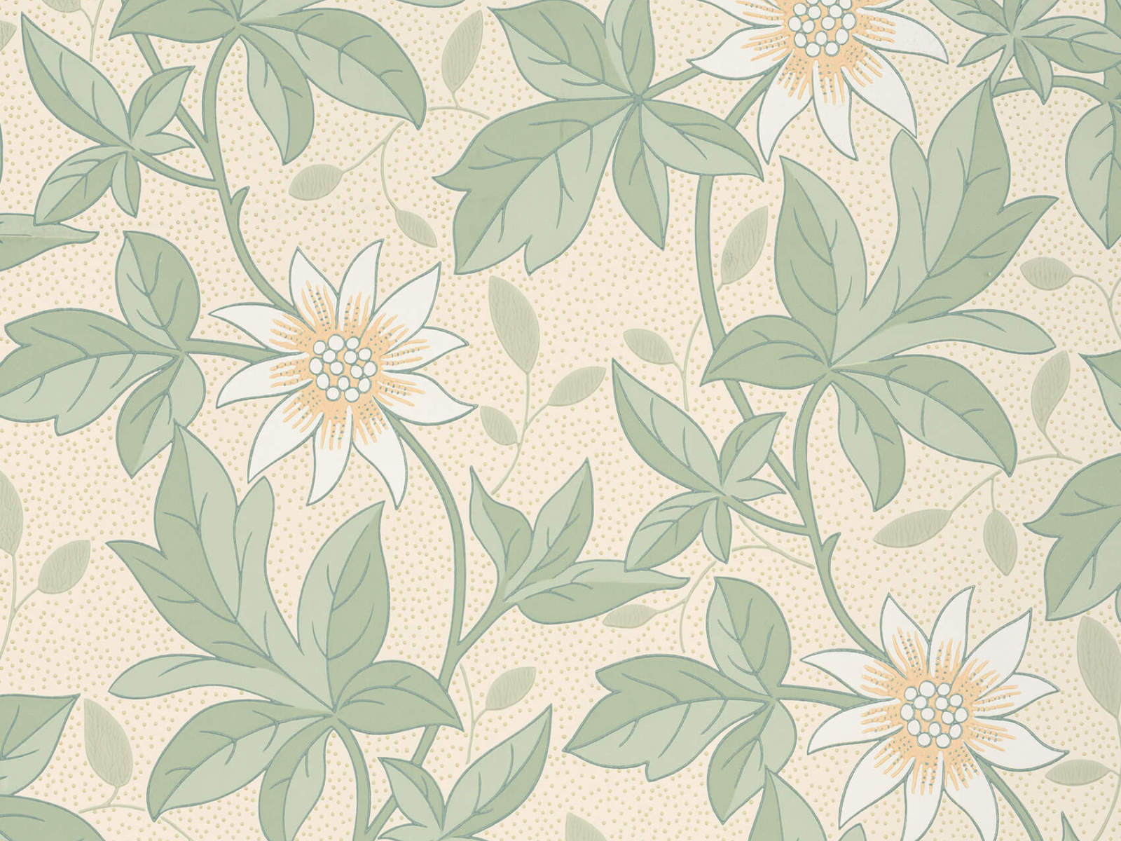 Little Greene Behang Archive Trails II Monroe - Gold Flower