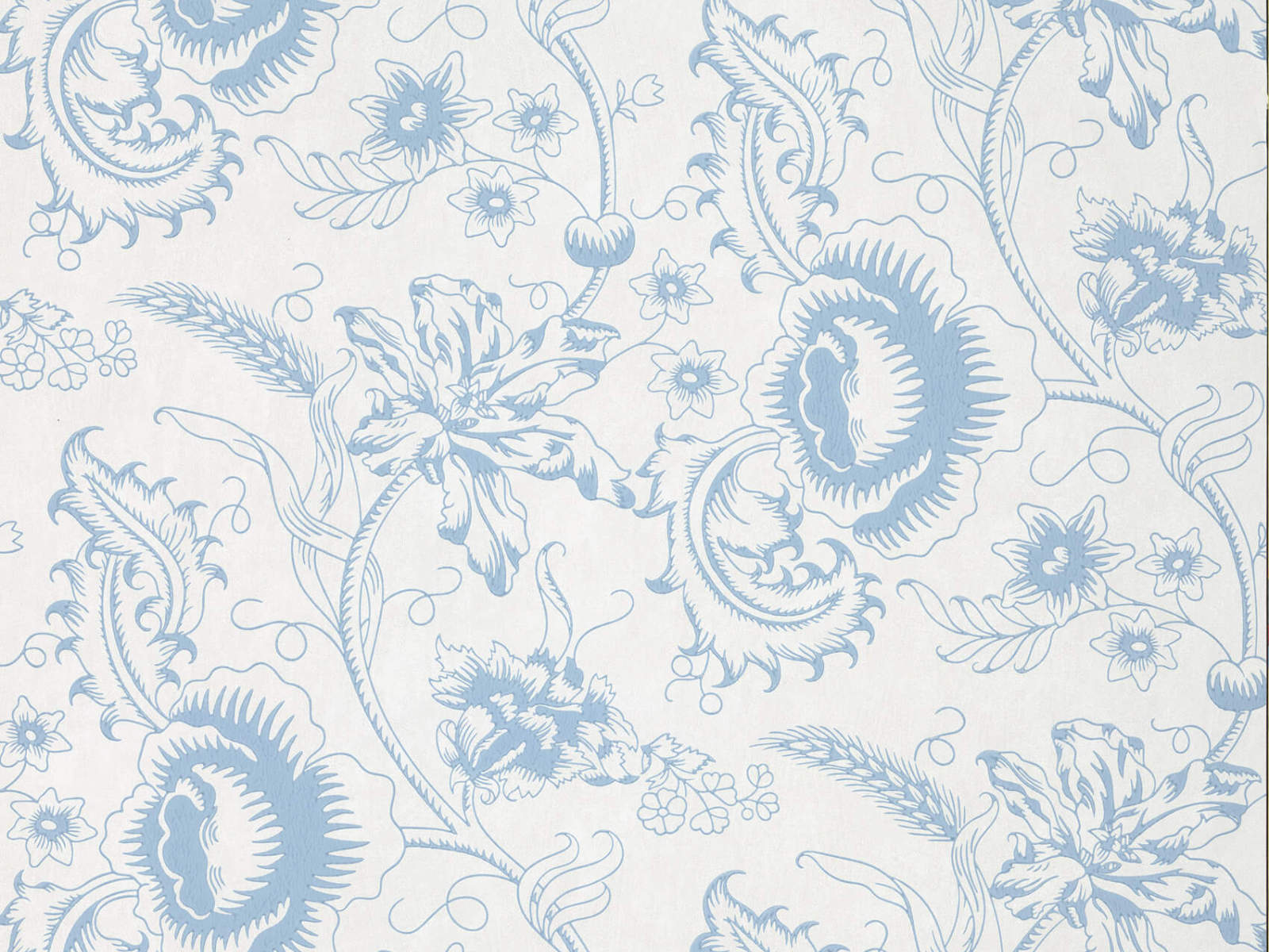 Little Greene Behang Archive Trails II Woodblock Mono - Juniper