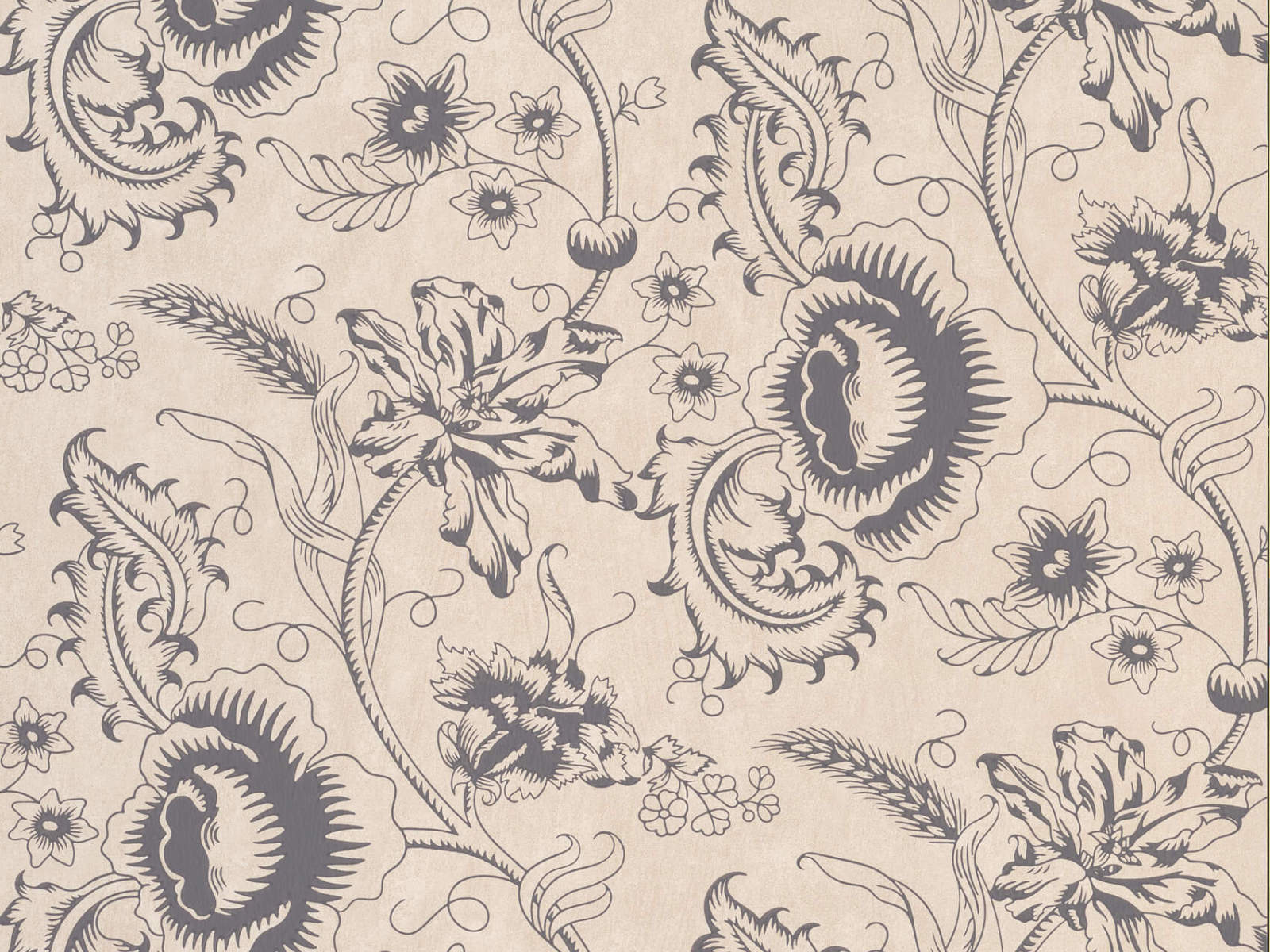 Little Greene Behang Archive Trails II Woodblock Mono - Knightsbridge