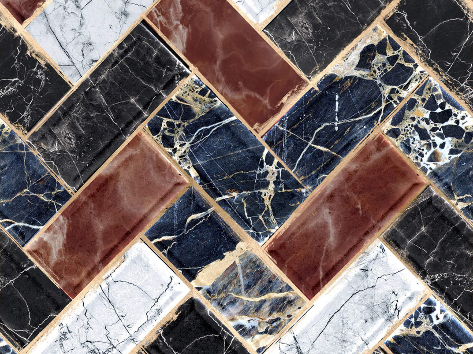 Mind The Gap Manhatten Herringbone - WP20349