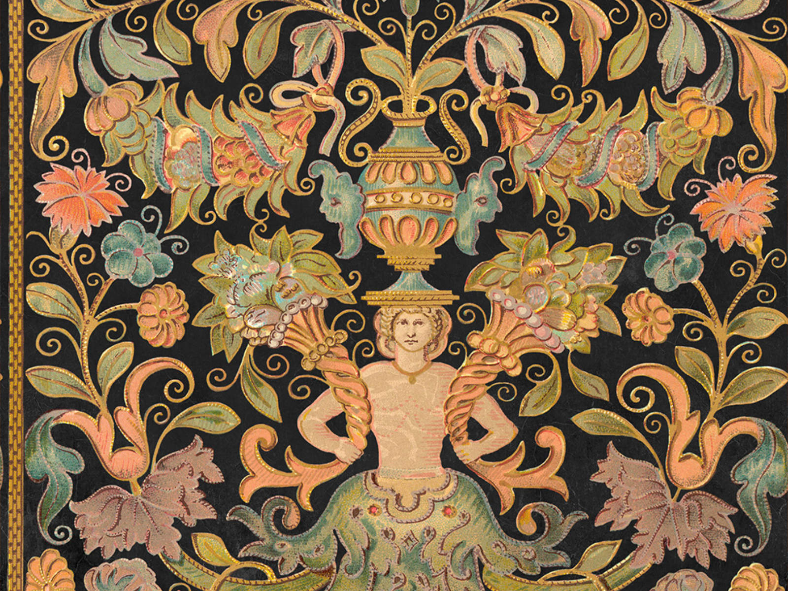 Mind The Gap Rinascimento Brocade Anthracite - WP20370