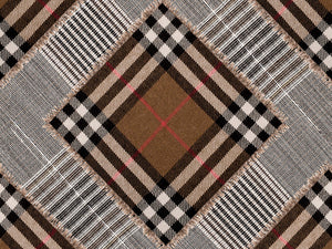 Mind The Gap World of Fabrics Checkered Patchwork Mid Brown - WP20390