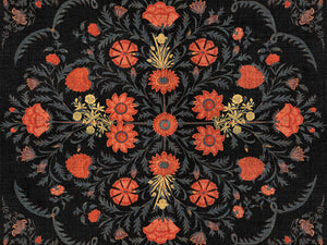 Mind The Gap World of Fabrics Hindu Bloom Anthracite - WP20407