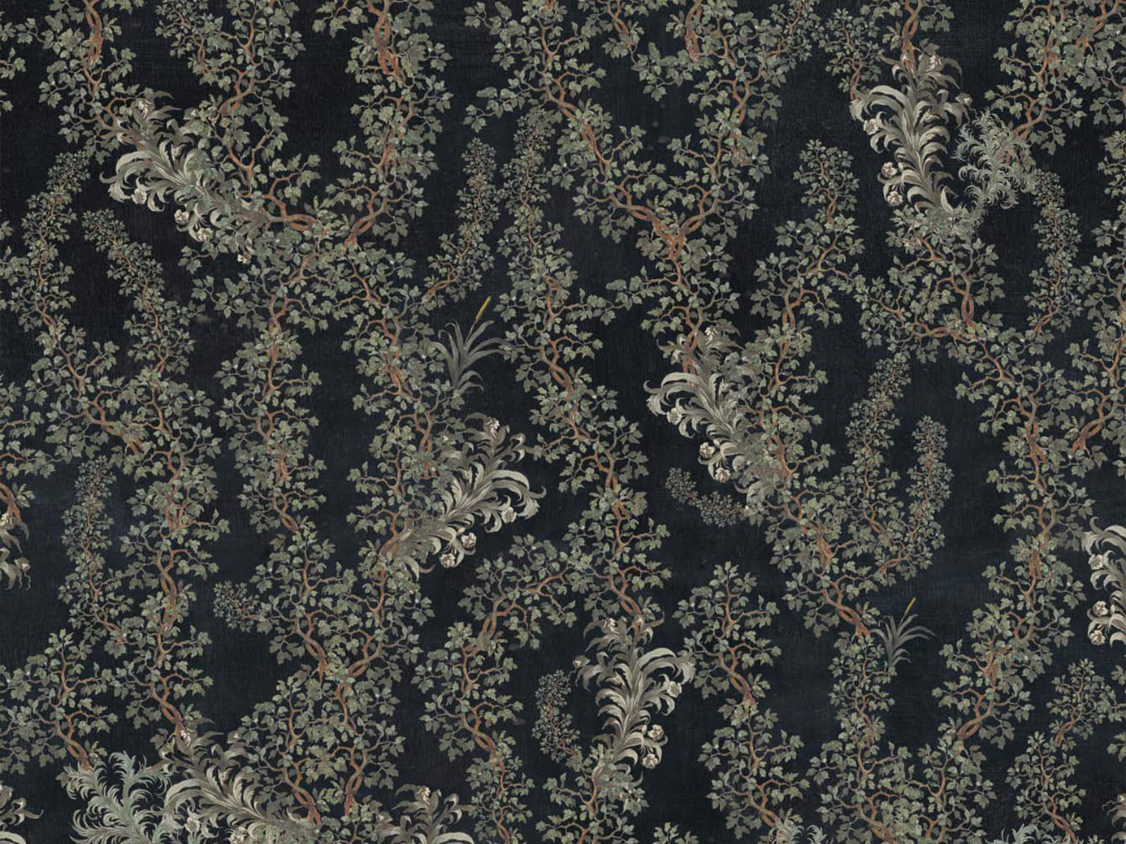 Mind The Gap The Royal Garden Dark Leaves - WP20458