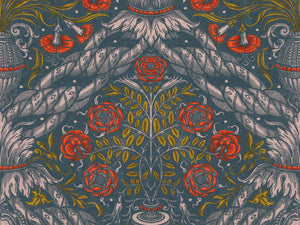 Mind The Gap Le Manoir Floral Ornament Scarlet - WP20471