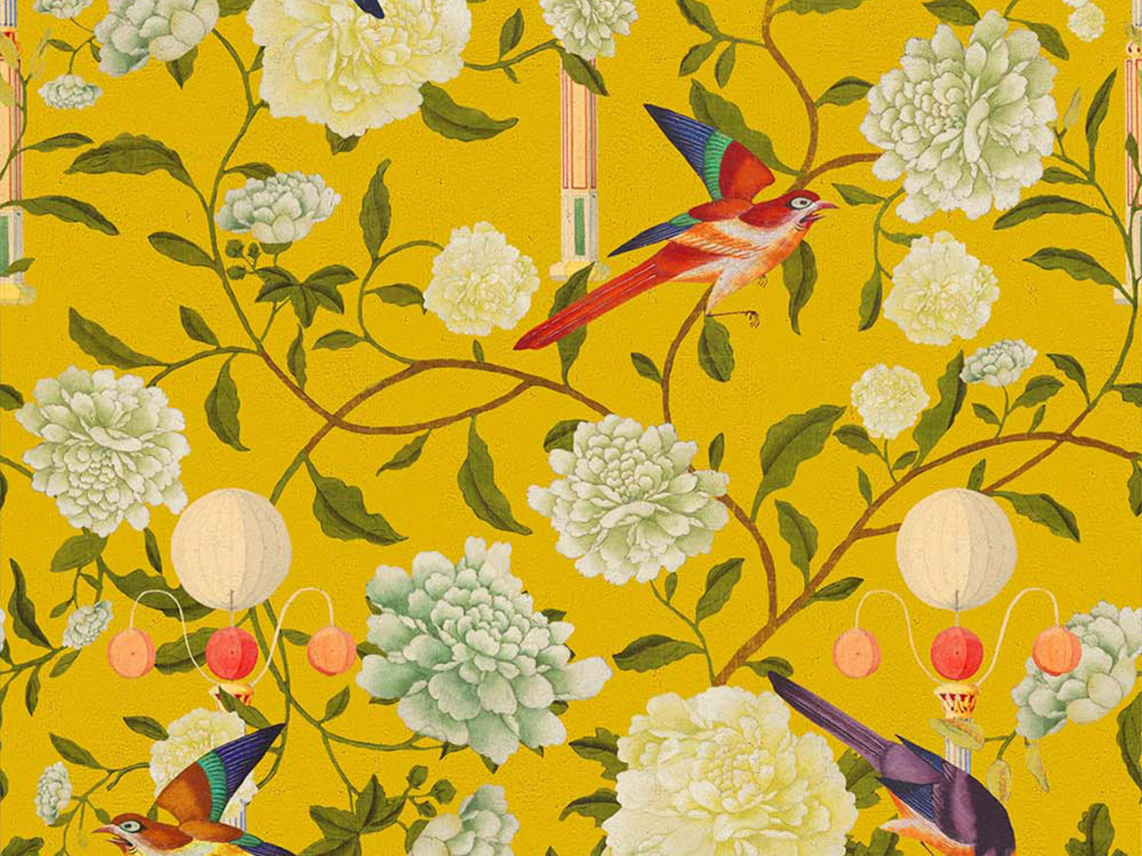 Mind The Gap The Chinese Garden The Garden Of Immortality Mustard Yellow - WP20590