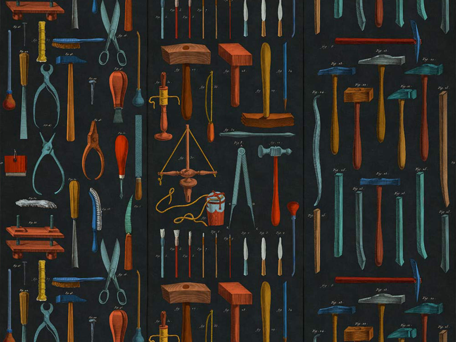 Mind The Gap The Artist's House Old Tools Anthracite - WP20598