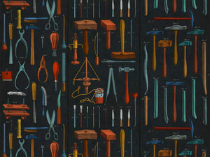 Mind The Gap The Artist's House Old Tools Anthracite - WP20598