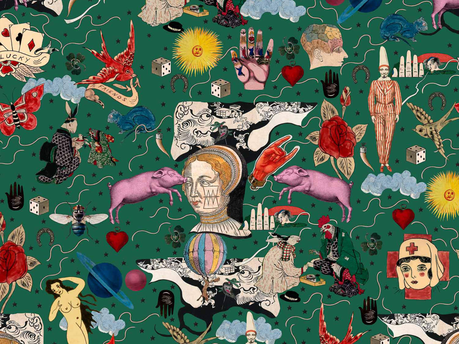 Mind The Gap Woodstock Illusionary Daytime Green - WP20618