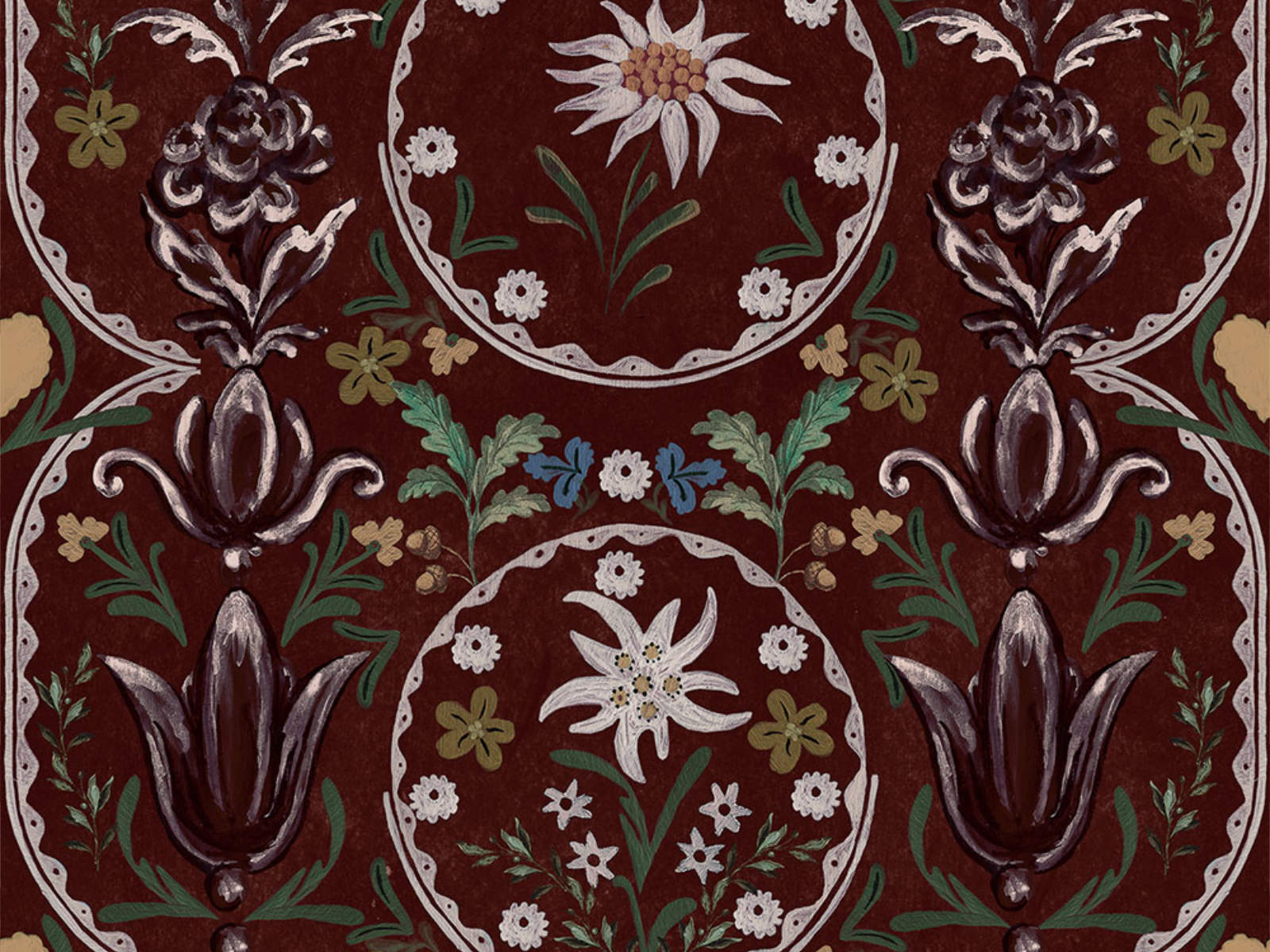 Mind The Gap Tyrol Aprés-Ski Edelweiss Burgundy - WP20694