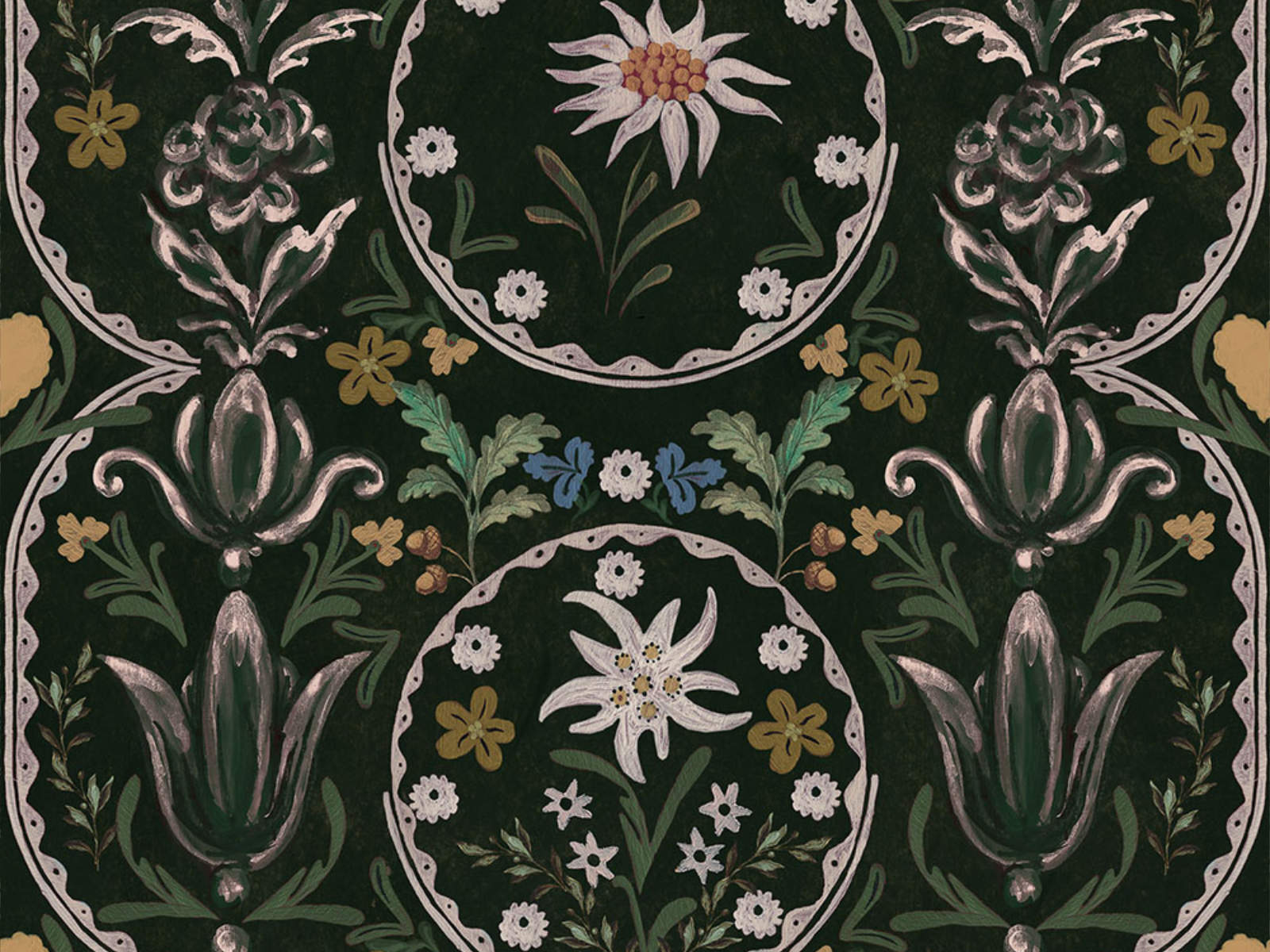 Mind The Gap Tyrol Aprés-Ski Edelweiss Cypress Green - WP20695