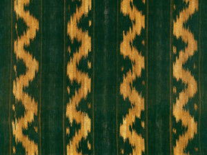 Mind The Gap Woodstock Vintage Ikat Topiary Green - WP30102