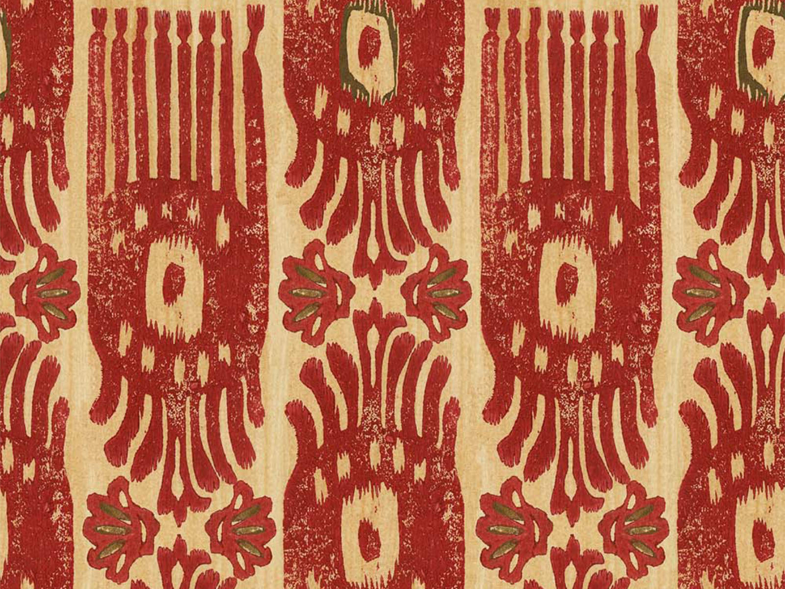 Mind The Gap The Curator's Cabinet Tribal Ikat Lava Red - WP30114