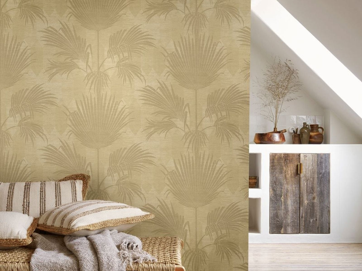 Casadeco Canopée Palmeria CANP202651441 Beige paille behang