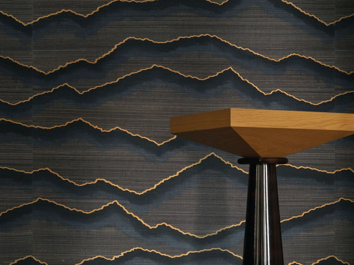 Casamance Midori Hida 71990462 Bleu nuit behang