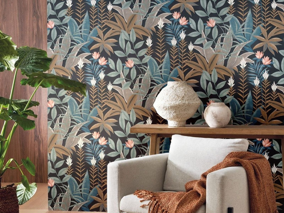Casadeco Canopée Antipode CANP202636464 Bleu encre behang
