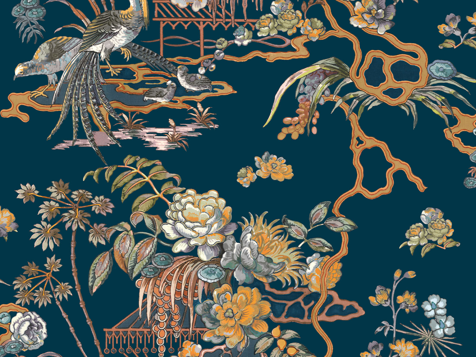 Coordonné Forbidden City Sacred Pheasants - B00113