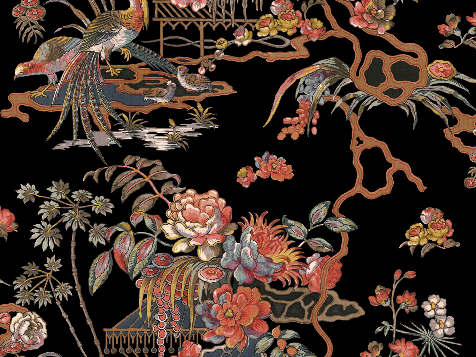 Coordonné Forbidden City Sacred Pheasants - B00117