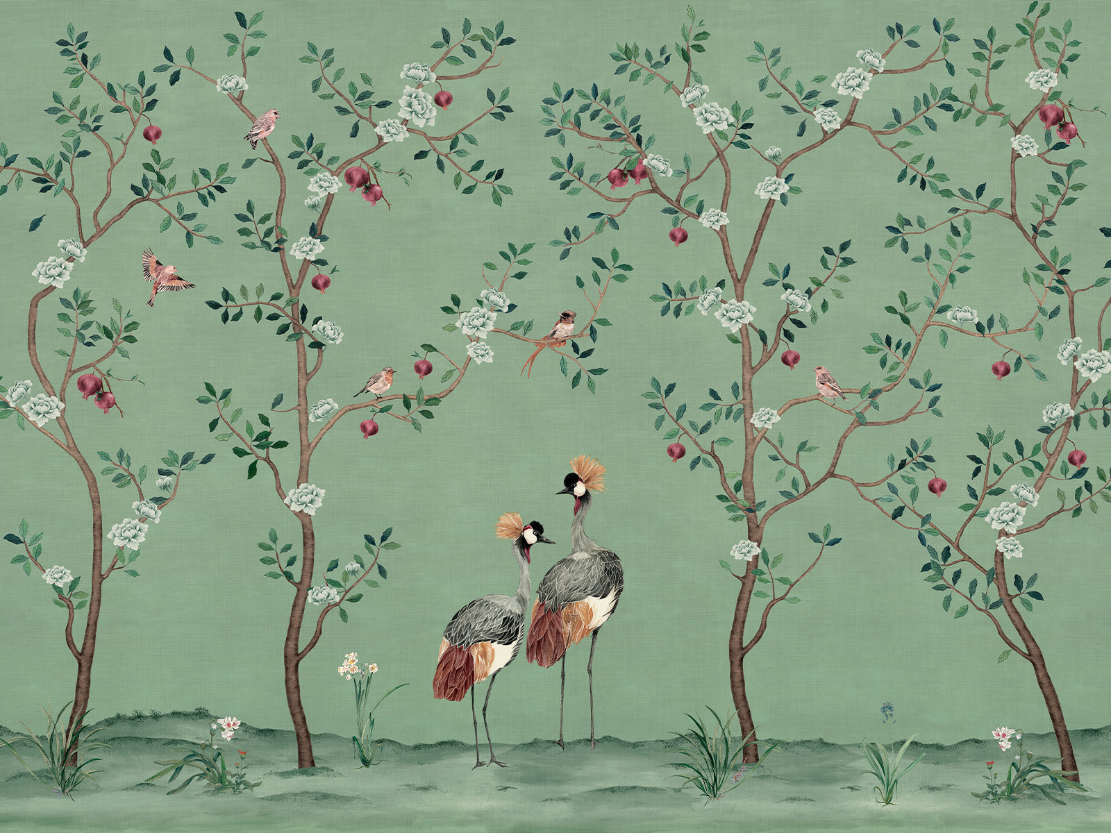 Coordonné Forbidden City Crowned Crane - B00161