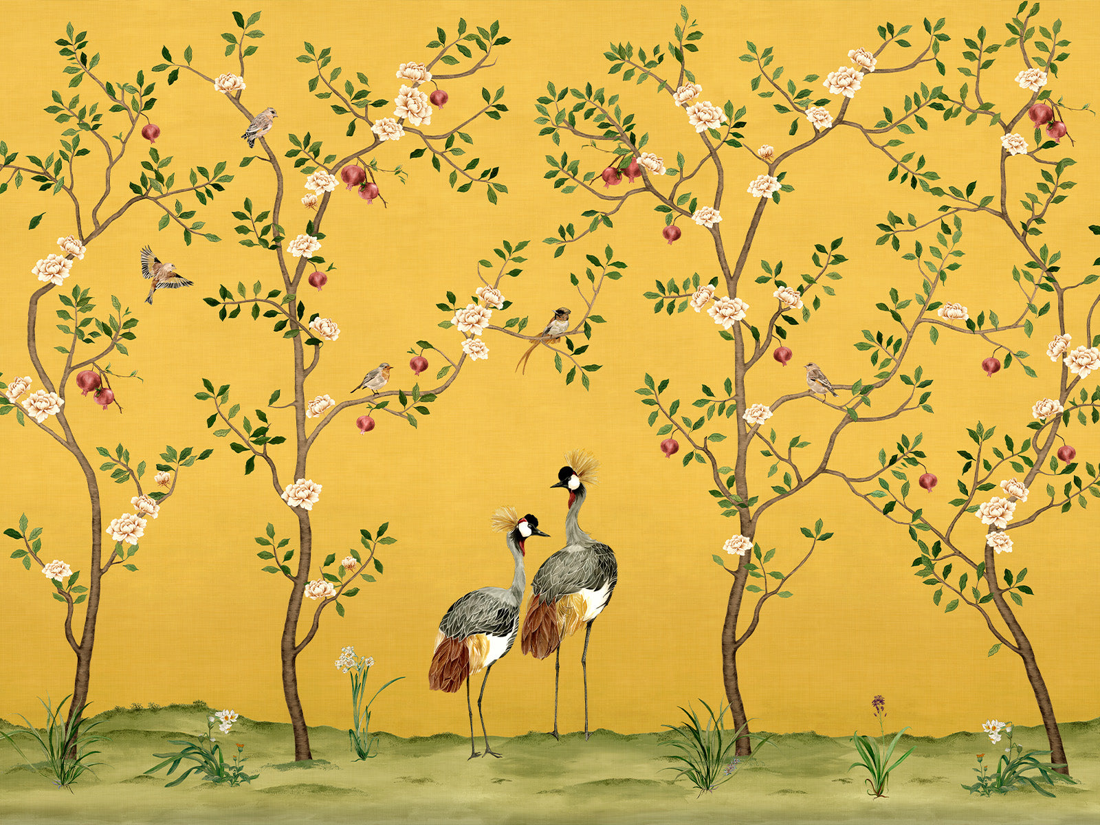 Coordonné Forbidden City Crowned Crane - B00162