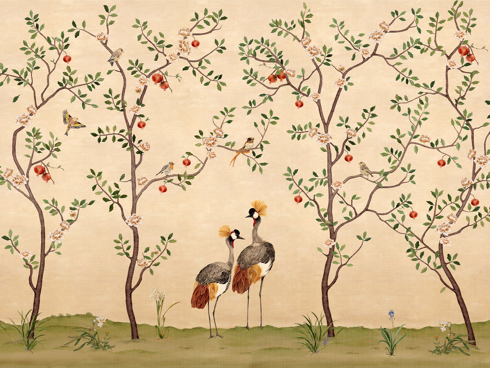 Coordonné Forbidden City Crowned Crane - B00164