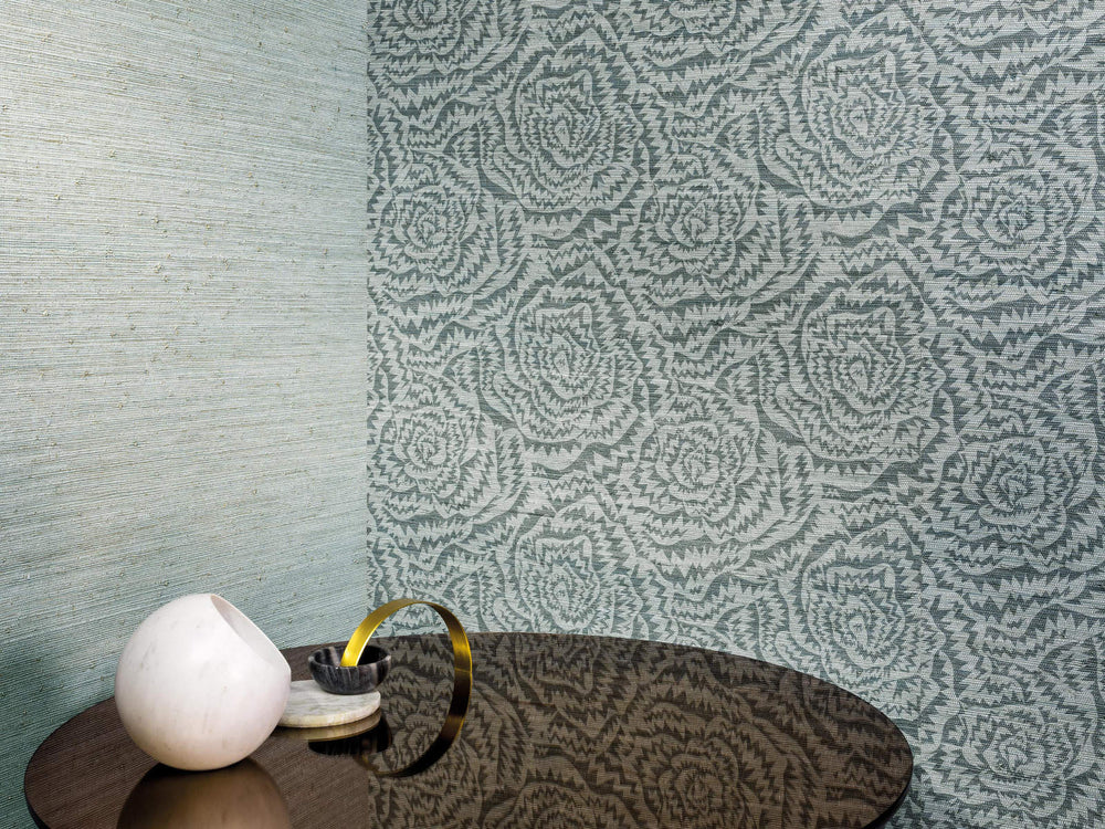 Kirkby Design x Eley Kishimoto Edition II Wallcoverings Jagged Roses - Teal - WK821/05