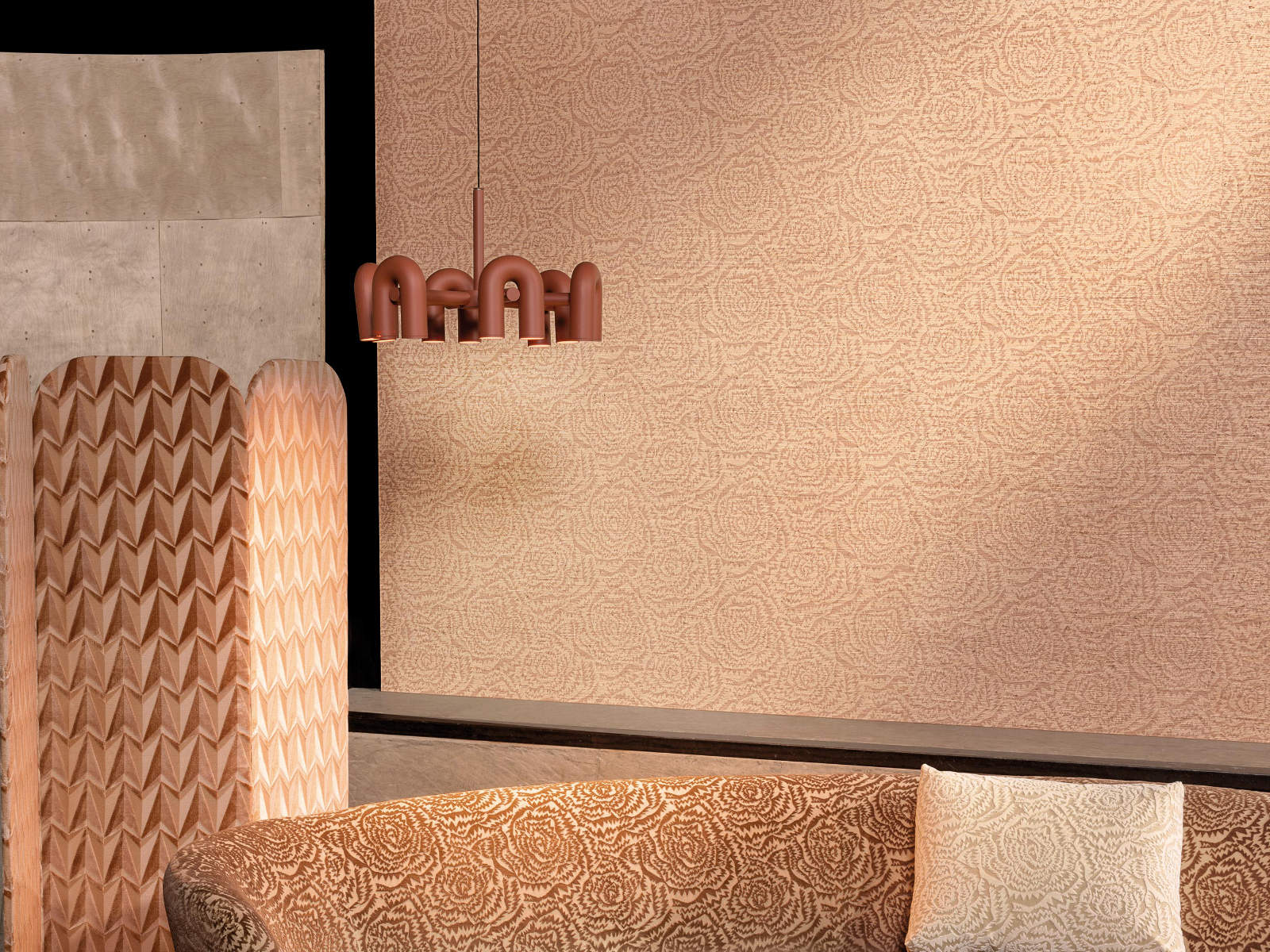 Kirkby Design x Eley Kishimoto Edition II Wallcoverings Jagged Roses - Burnt Orange - WK821/06