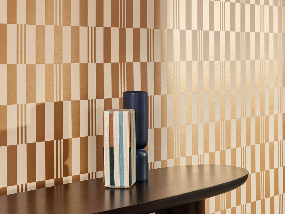 Kirkby Design Wallcoverings Vol. 2 Checkerboard Metallic - Rose Gold - WK828/02