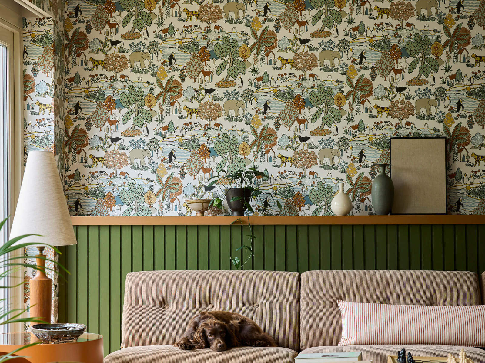 Little Greene Storybook Papers Animal Kingdom Pea - 0231ANPEAZZ