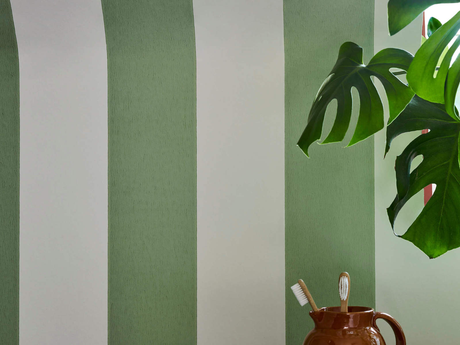 Little Greene Storybook Papers Broad Stripe Pea Green - 0231BSPEAGR
