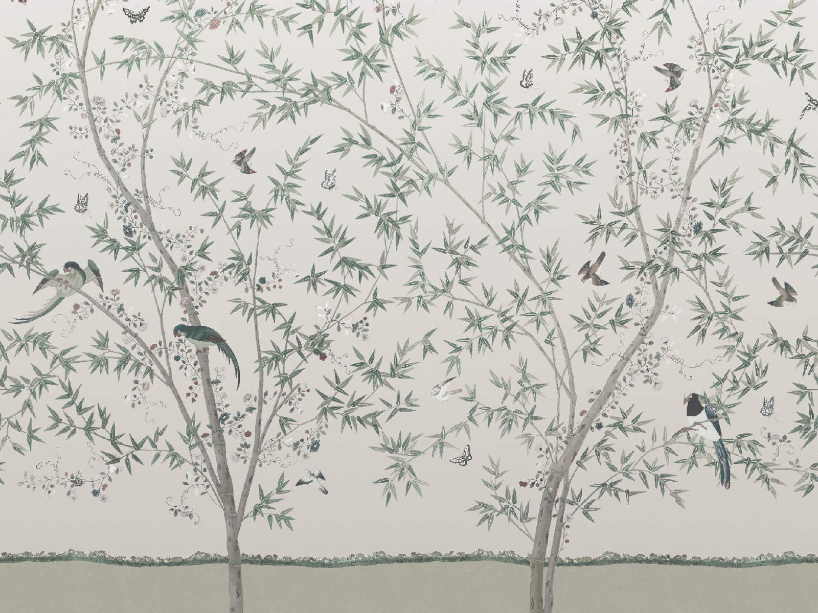 Little Greene Behang National Trust Papers Belton Scenic - Oyster