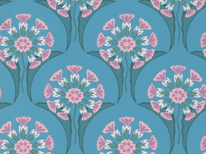 Little Greene Behang National Trust Papers Hencroft - Azure