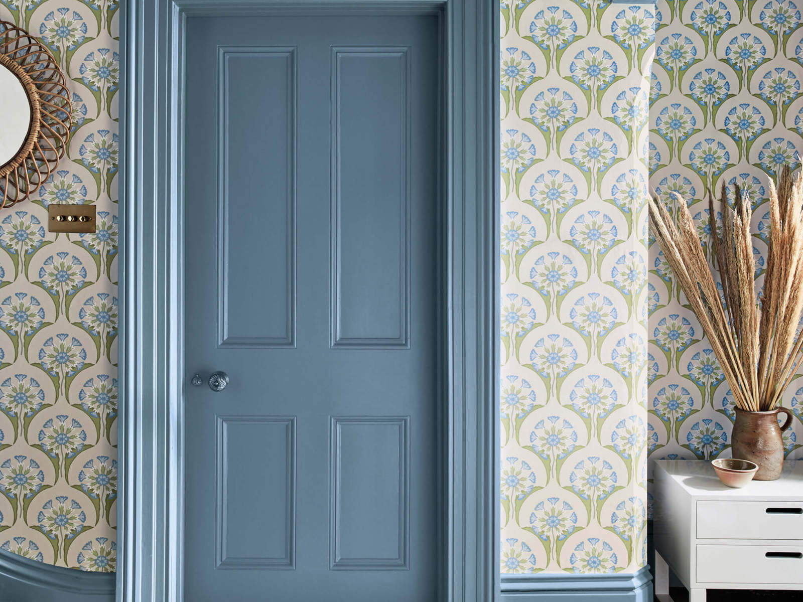 Little Greene Behang National Trust Papers Hencroft - Blue Primula