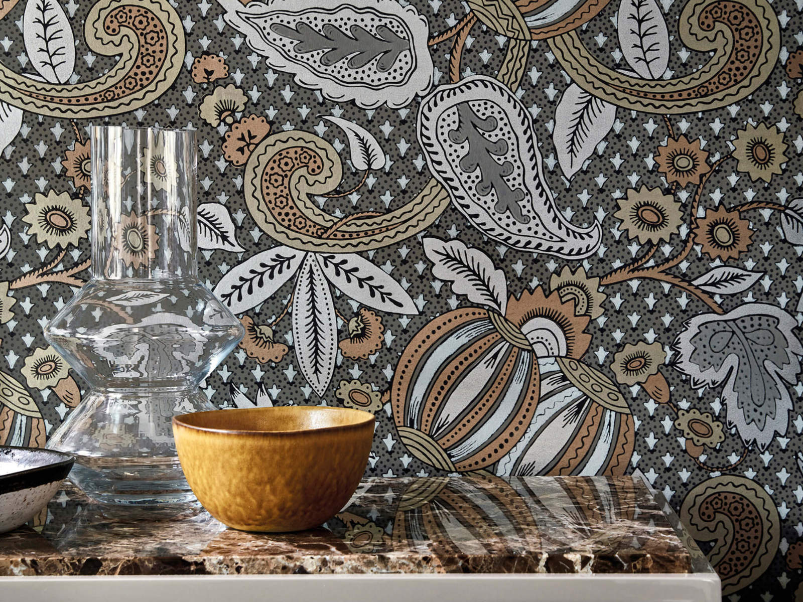 Little Greene Behang National Trust Papers Pomegranate - Prophet