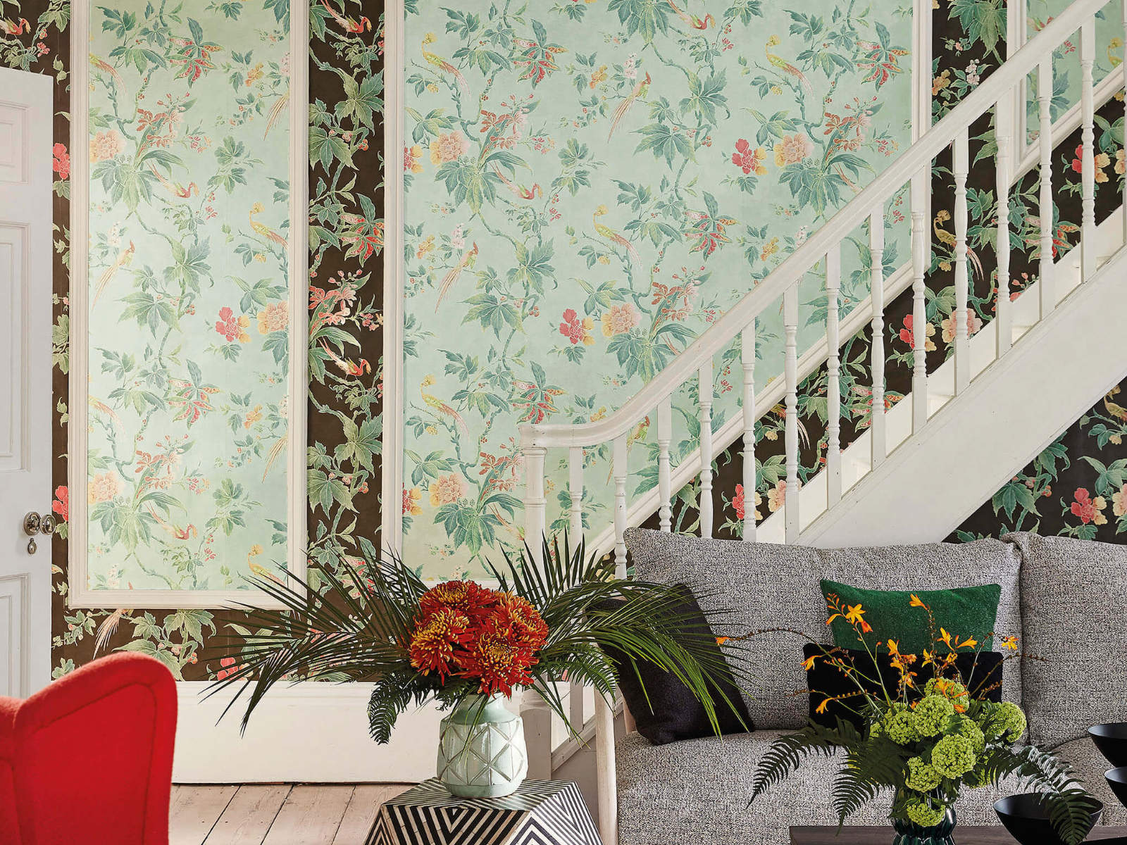 Little Greene Behang Archive Trails Paradise - Blue