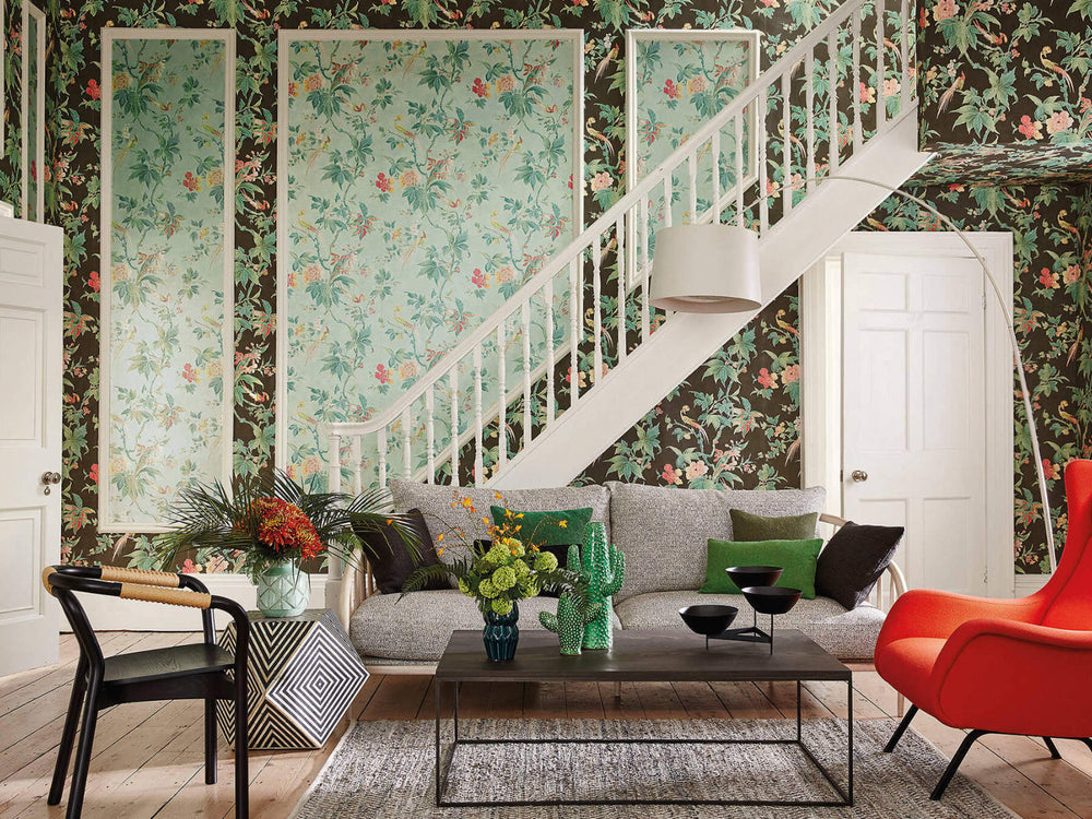 Little Greene Behang Archive Trails Paradise - Nightshade