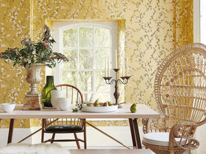 Little Greene Behang Archive Trails Sakura - Yellow Lustre
