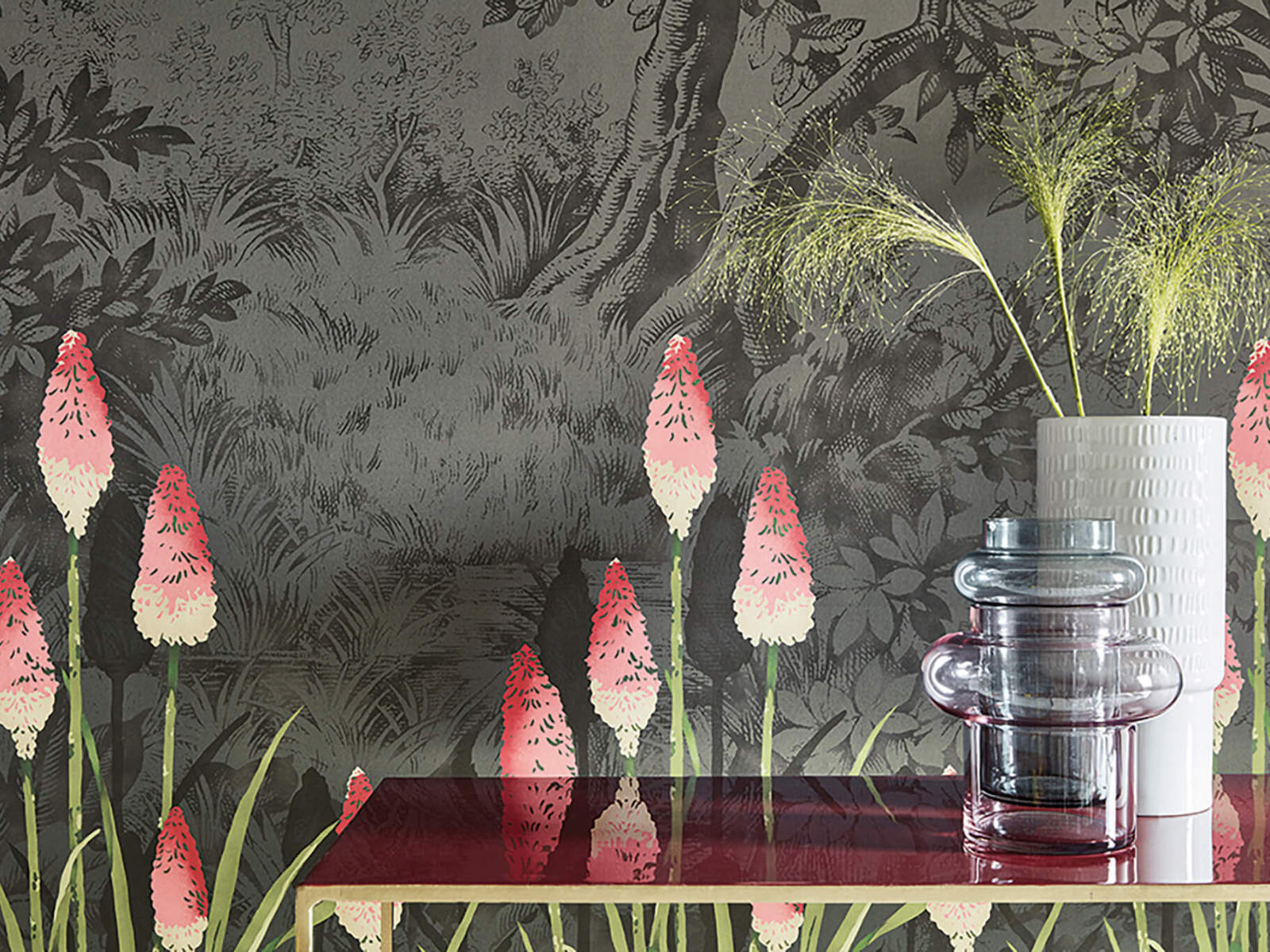 Little Greene Behang Upper Brook Street - Minuit