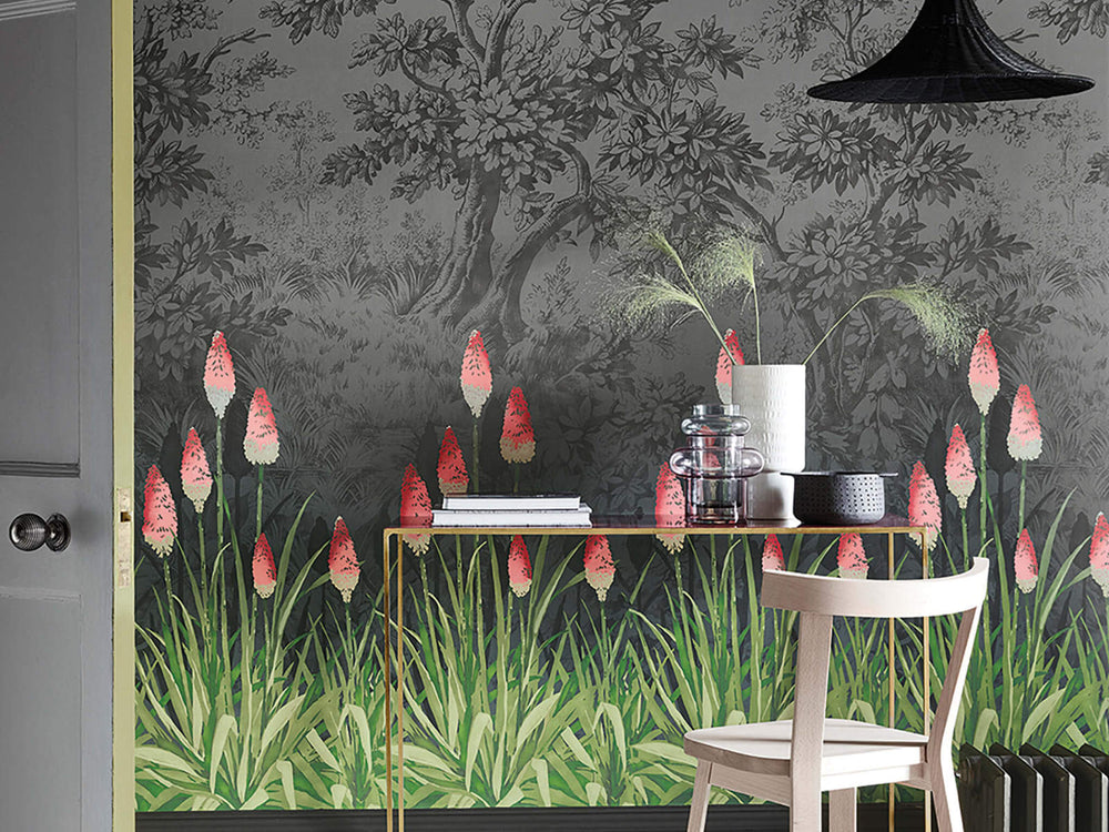 Little Greene Behang Upper Brook Street - Minuit