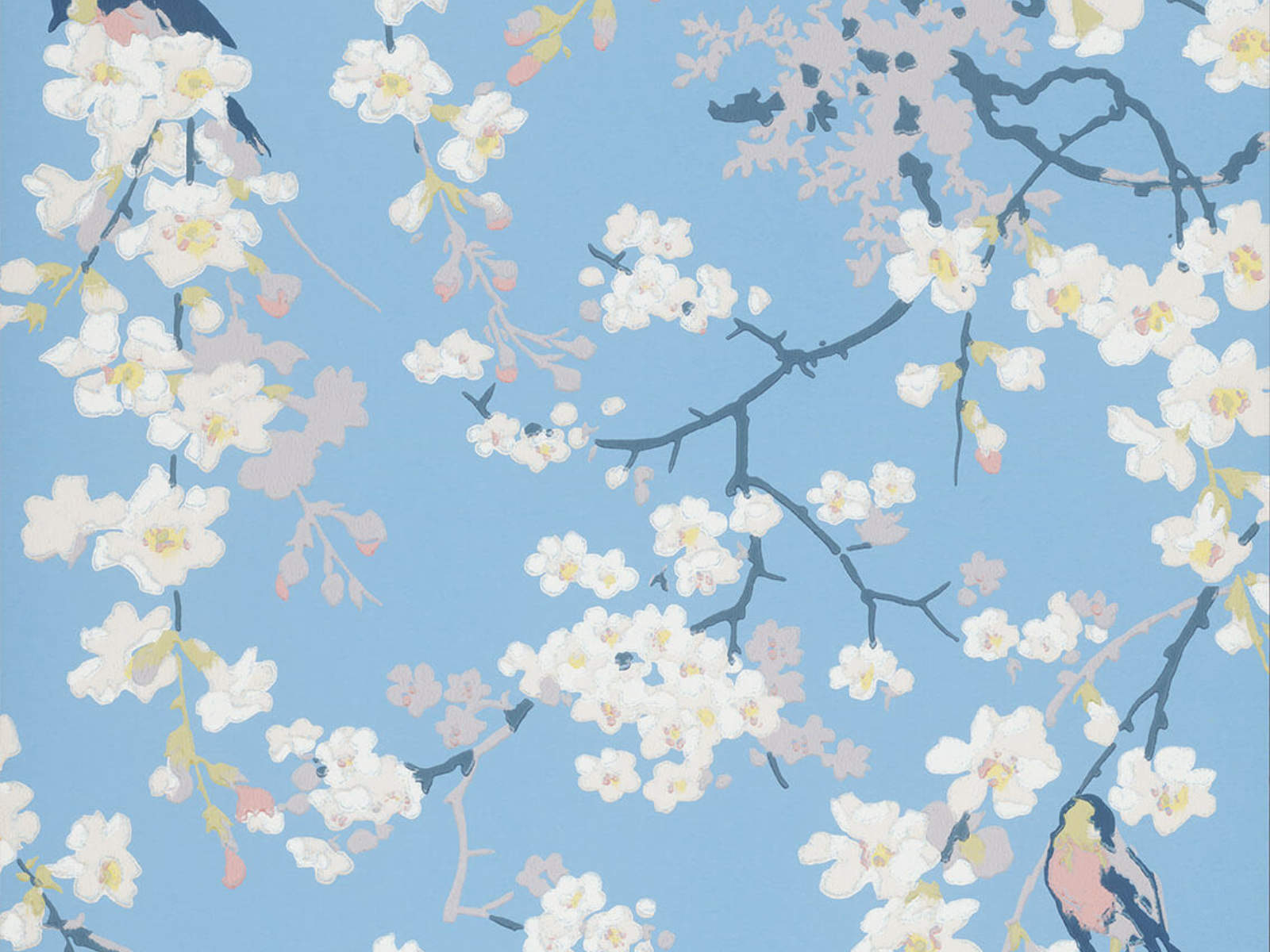 Little Greene Behang National Trust Papers II Massingberd Blossom - Pale Blue
