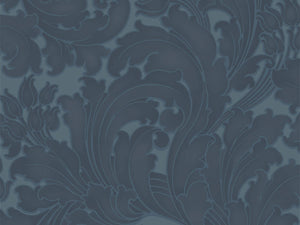 Little Greene Behang National Trust Papers II Tulip - Blue Black
