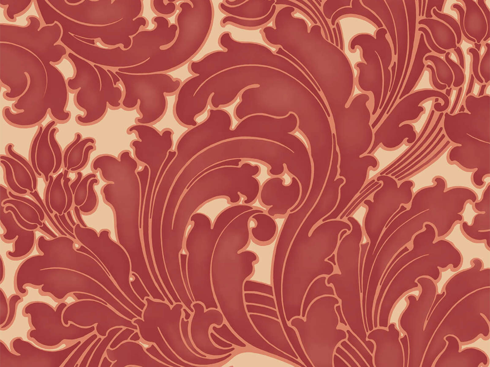 Little Greene Behang National Trust Papers II Tulip - Theatre
