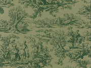 Little Greene Behang National Trust Papers III Lovers' Toile - Dark Brunswick Green