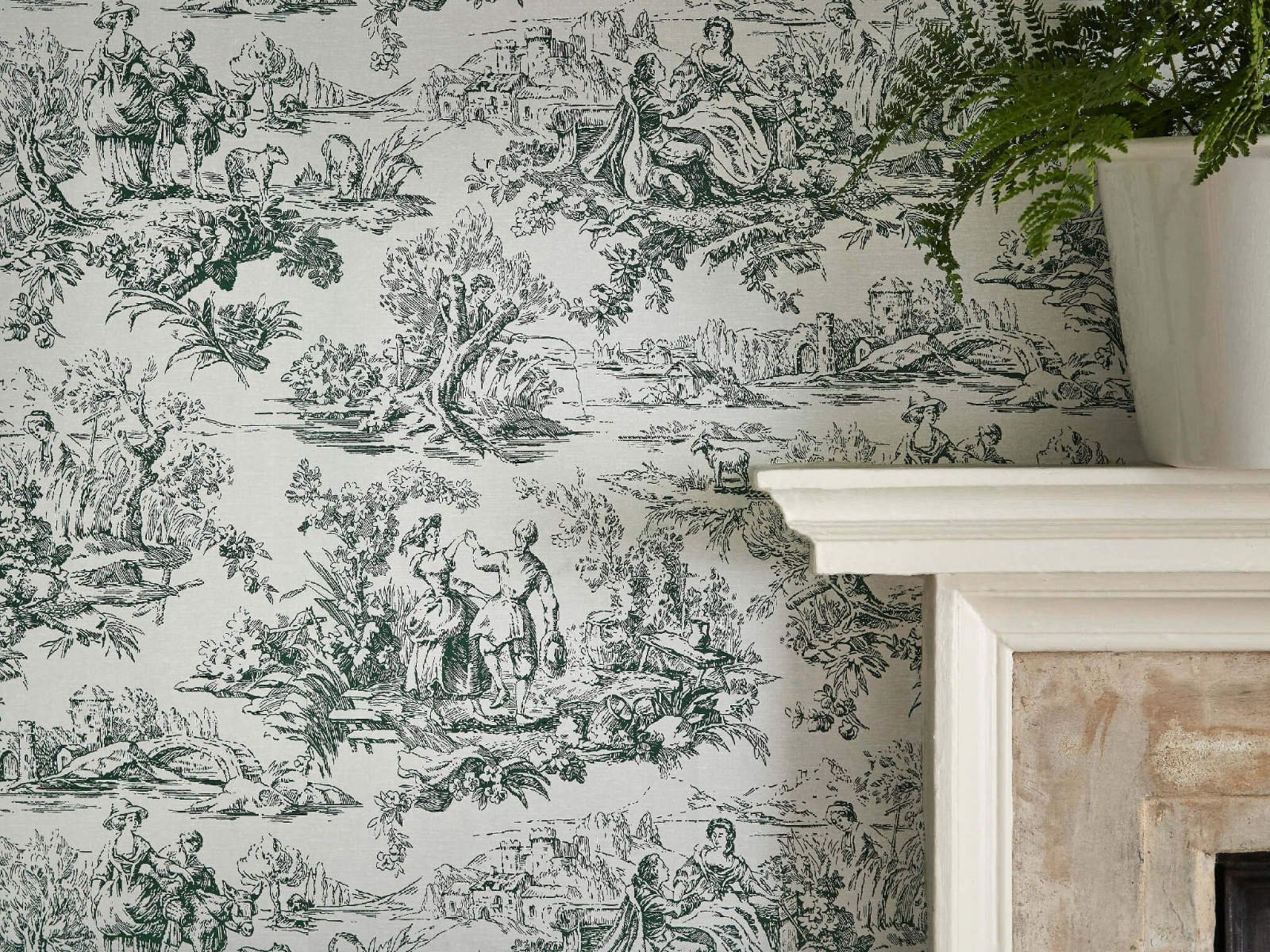 Little Greene Behang National Trust Papers III Lovers' Toile -  Puck