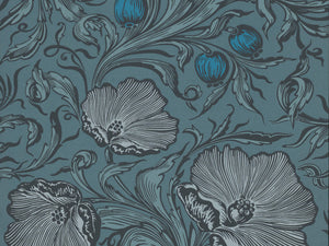 Little Greene Behang National Trust Papers III Poppy Trail - Air Force Blue